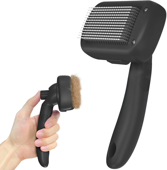 Self Cleaning Shedding Brush - Skin Friendly Grooming Tool for Dogs, Cats, and P