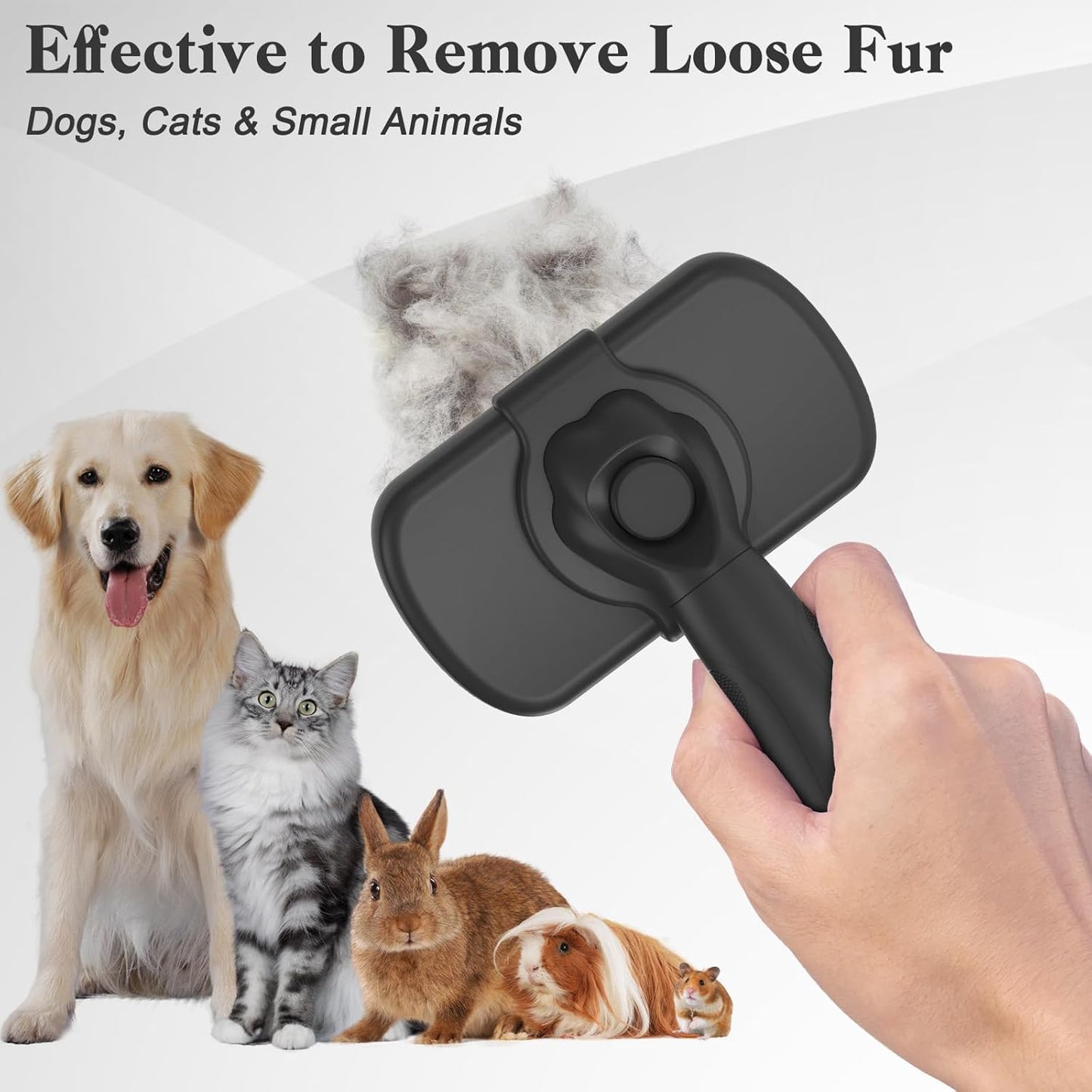 Self Cleaning Shedding Brush - Skin Friendly Grooming Tool for Dogs, Cats, and P