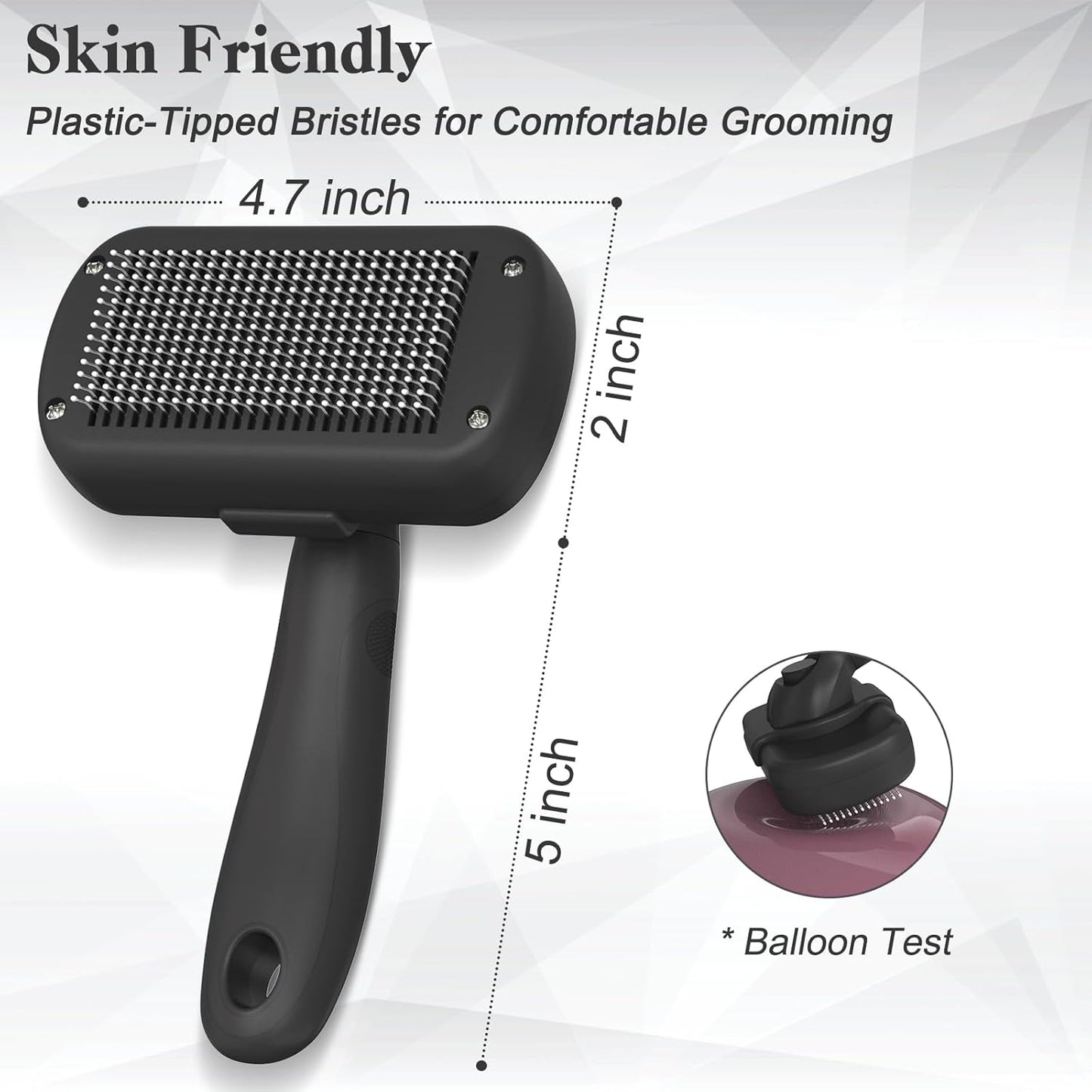 Self Cleaning Shedding Brush - Skin Friendly Grooming Tool for Dogs, Cats, and P