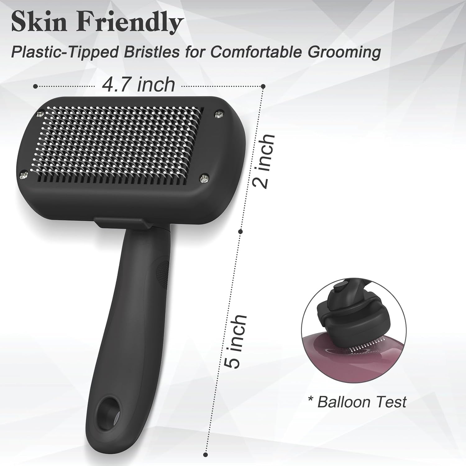 Self Cleaning Shedding Brush - Skin Friendly Grooming Tool for Dogs, Cats, and P